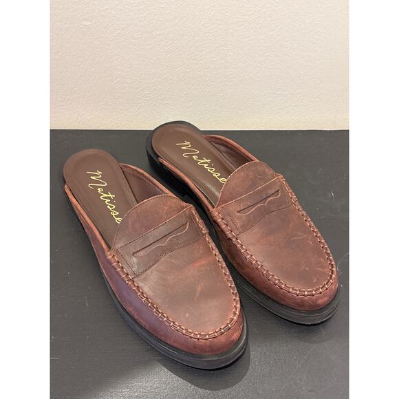 MATISSE Tasha Leather Penny Loafer Slip On Mule in Bourbon 8.5 - Picture 2 of 8
